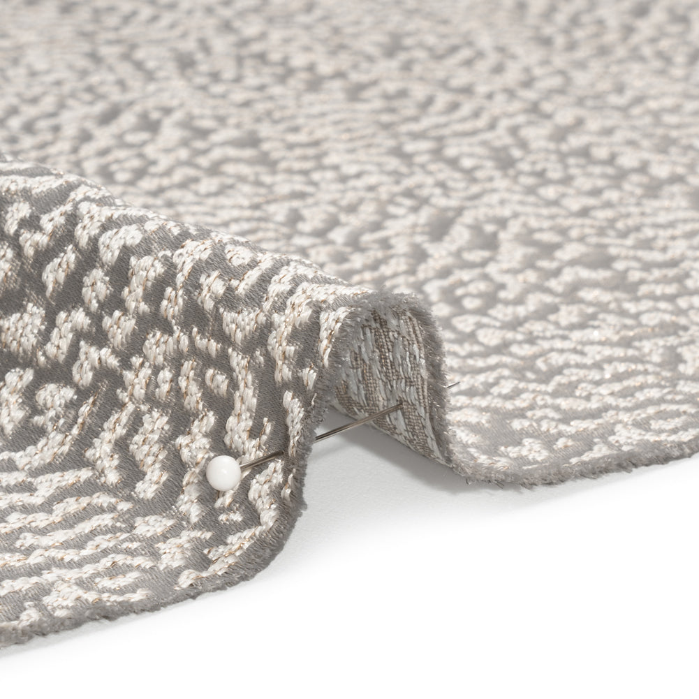 Metallic Drapery Jacquard - Dove Mottled - British Imported Detail Metallic Drapery Jacquard - Dove Mottled - British Imported Detail