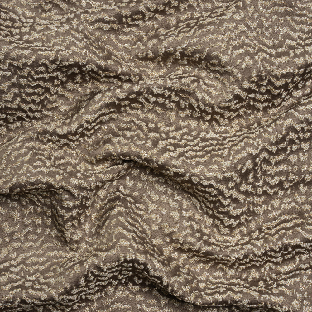 Metallic Drapery Jacquard - Mole Mottled - British Imported Metallic Drapery Jacquard - Mole Mottled - British Imported