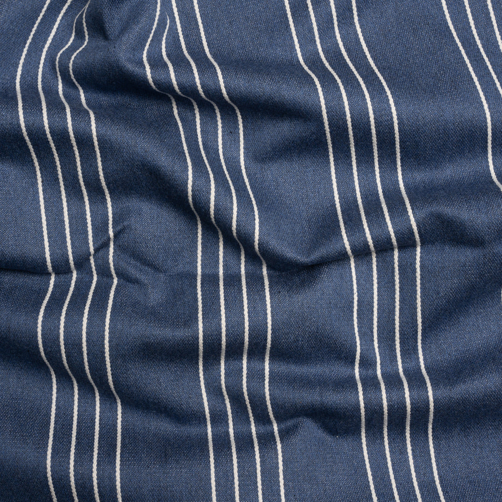 Soft Textured Recycled Polyester Drapery Woven - Indigo - British Imported Soft Textured Recycled Polyester Drapery Woven - Indigo - British Imported