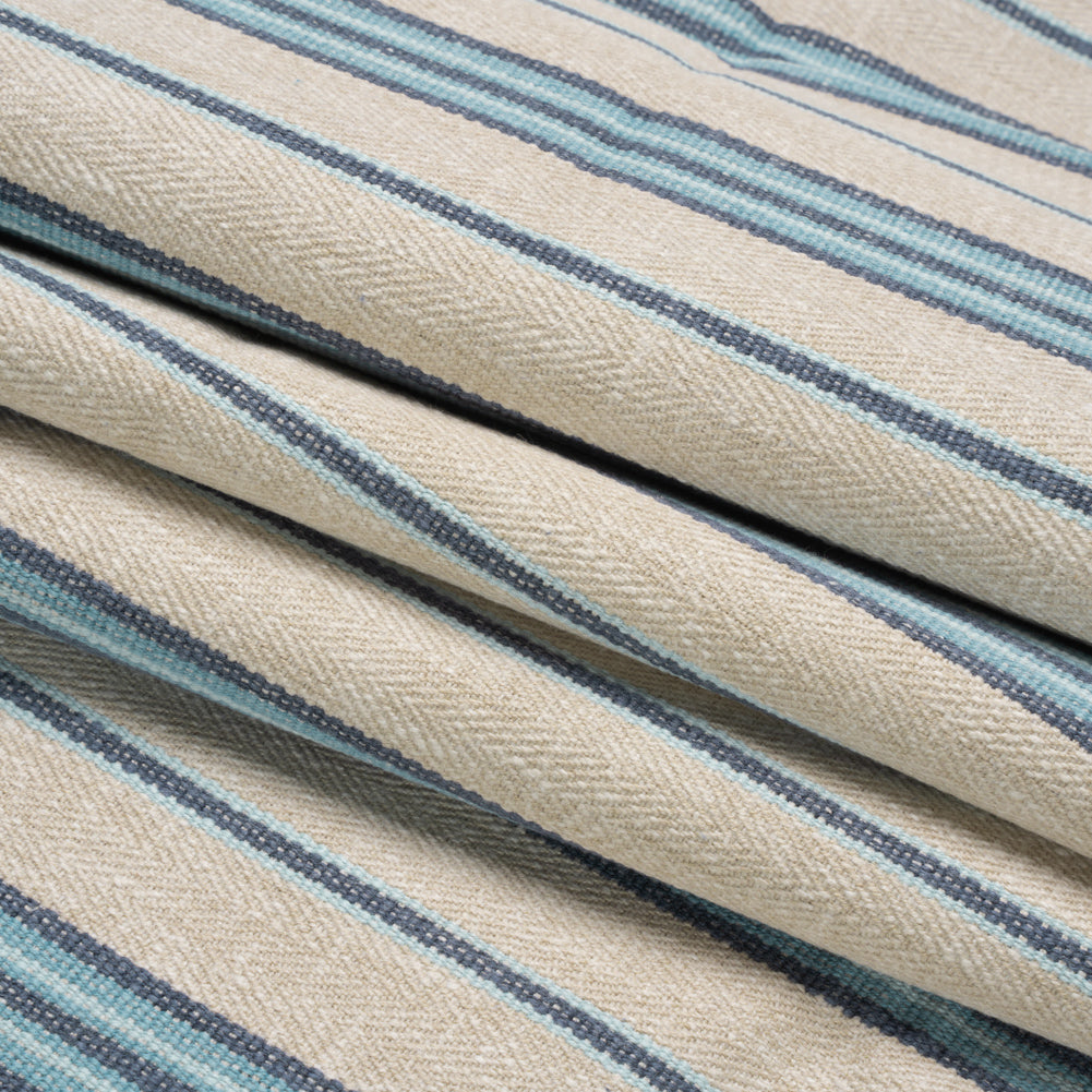Polyester and Cotton Twill - Denim Herringbone Stripes - British Imported Folded Polyester and Cotton Twill - Denim Herringbone Stripes - British Imported Folded
