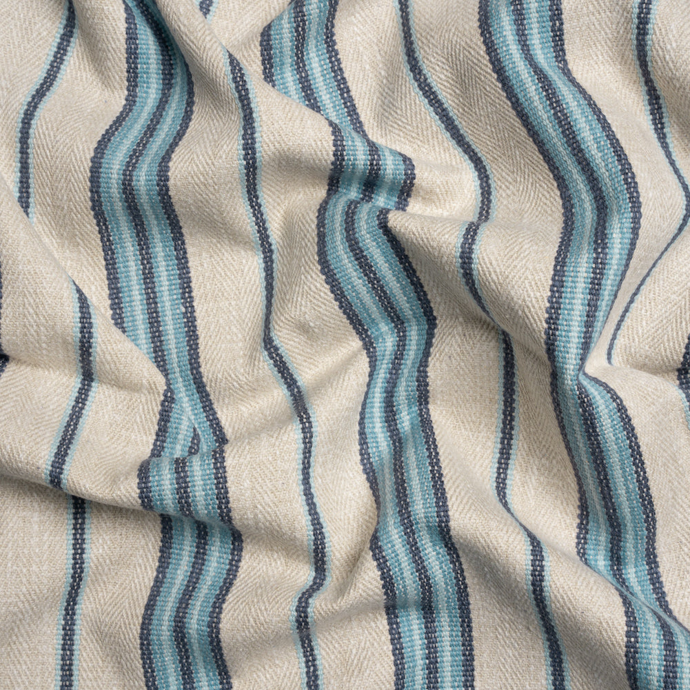 Polyester and Cotton Twill - Denim Herringbone Stripes - British Imported Polyester and Cotton Twill - Denim Herringbone Stripes - British Imported