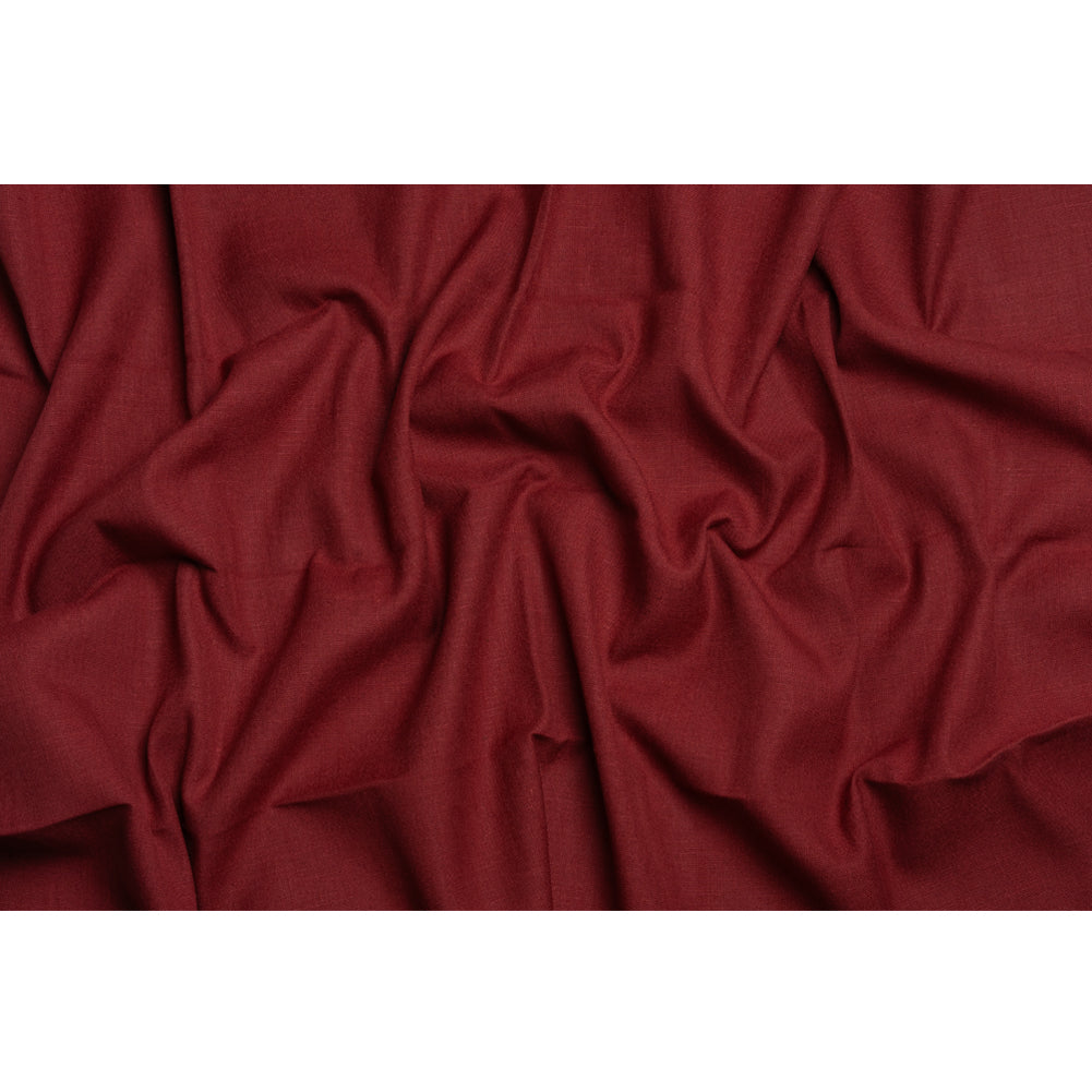 Linen, Viscose and Polyester Woven - Dark Cranberry - British Imported Full Linen, Viscose and Polyester Woven - Dark Cranberry - British Imported Full