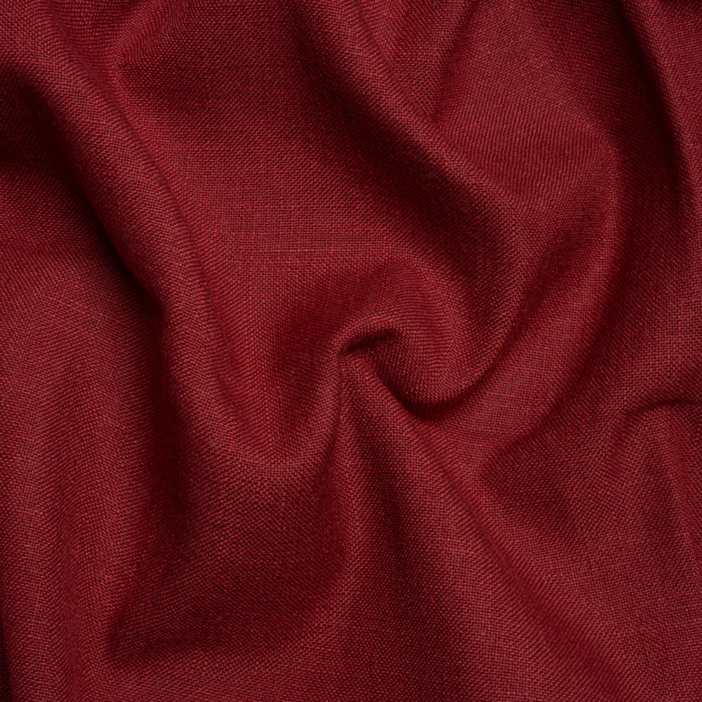 Linen, Viscose and Polyester Woven - Dark Cranberry - British Imported Linen, Viscose and Polyester Woven - Dark Cranberry - British Imported