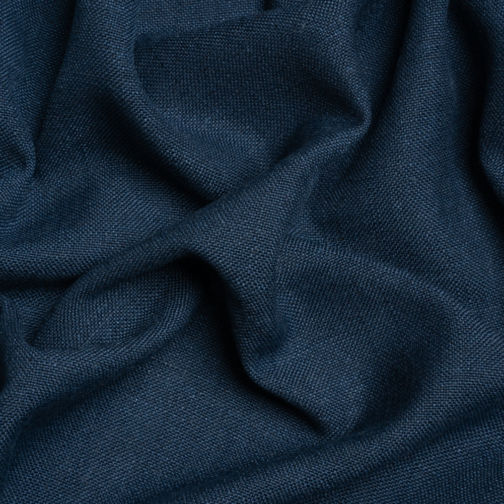 Linen, Viscose and Polyester Woven - Midnight - British Imported Linen, Viscose and Polyester Woven - Midnight - British Imported