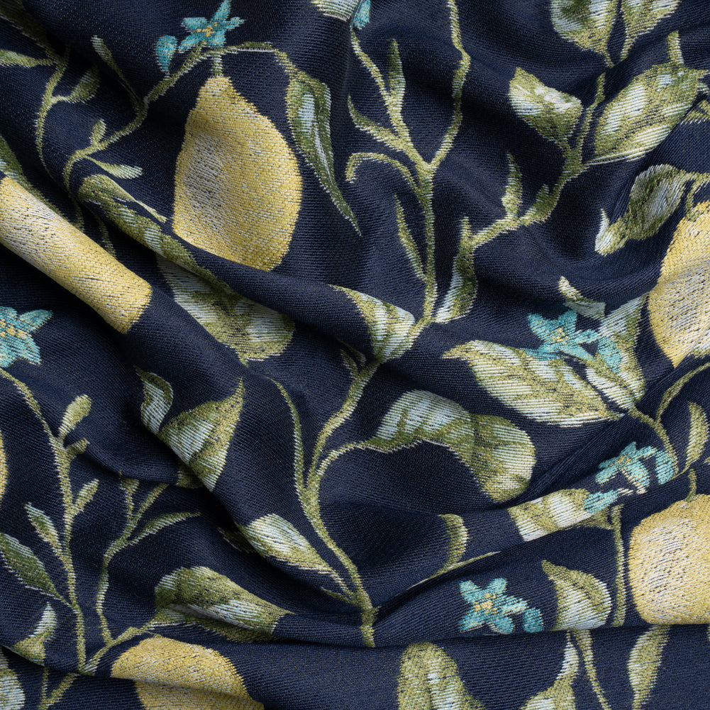 Drapery Jacquard - Ink Lemon Trees - British Imported Drapery Jacquard - Ink Lemon Trees - British Imported