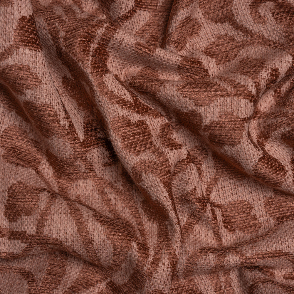 Drapery Chenille Jacquard - Rosewood Leafy Vines - British Imported Drapery Chenille Jacquard - Rosewood Leafy Vines - British Imported