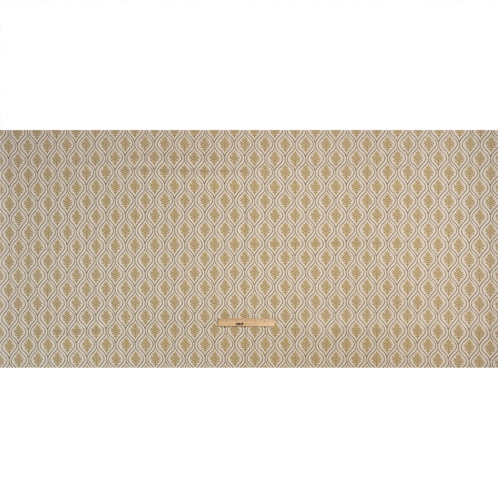 Cotton and Linen Canvas Print - Gold Leaf Motif - British Imported Full Cotton and Linen Canvas Print - Gold Leaf Motif - British Imported Full