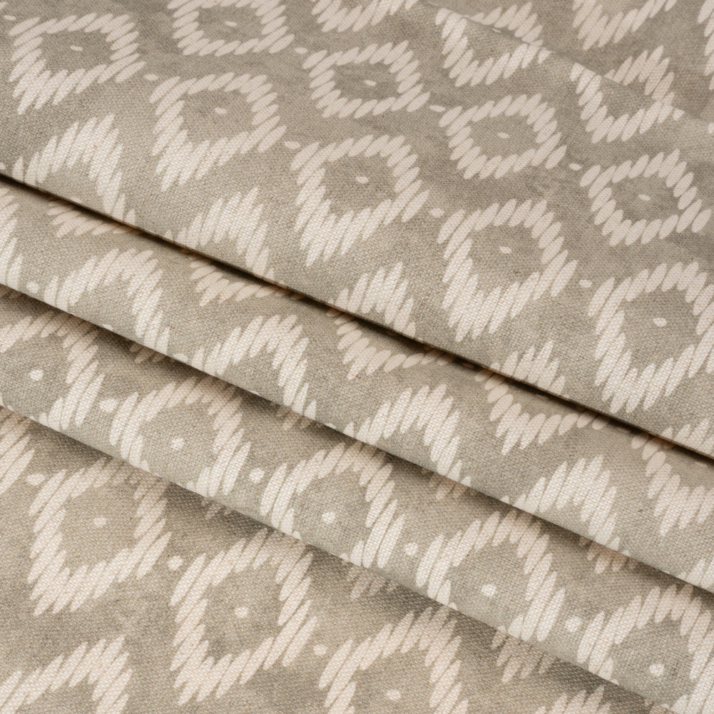 Cotton and Linen Canvas Print - Pebble Diamonds and Dots - British Imported Folded Cotton and Linen Canvas Print - Pebble Diamonds and Dots - British Imported Folded