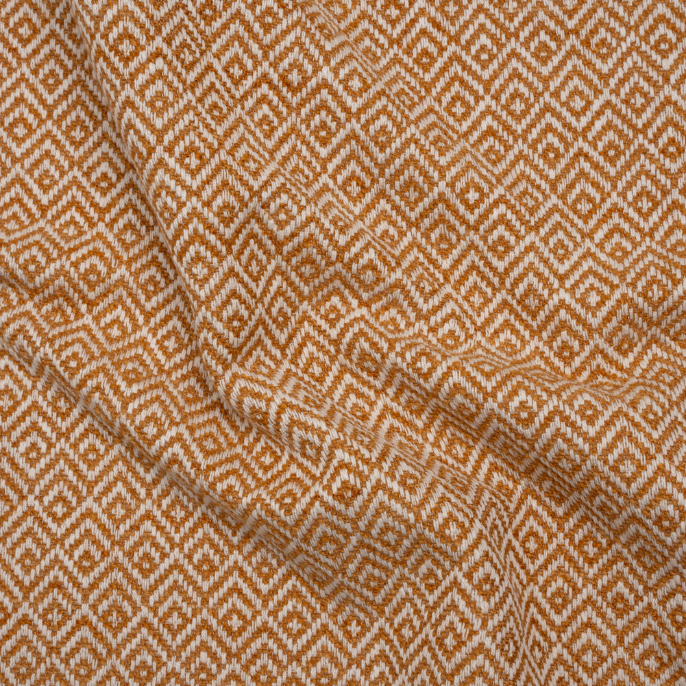 Boucle Drapery Twill - Tangerine Birdseye Diamonds - British Imported Boucle Drapery Twill - Tangerine Birdseye Diamonds - British Imported
