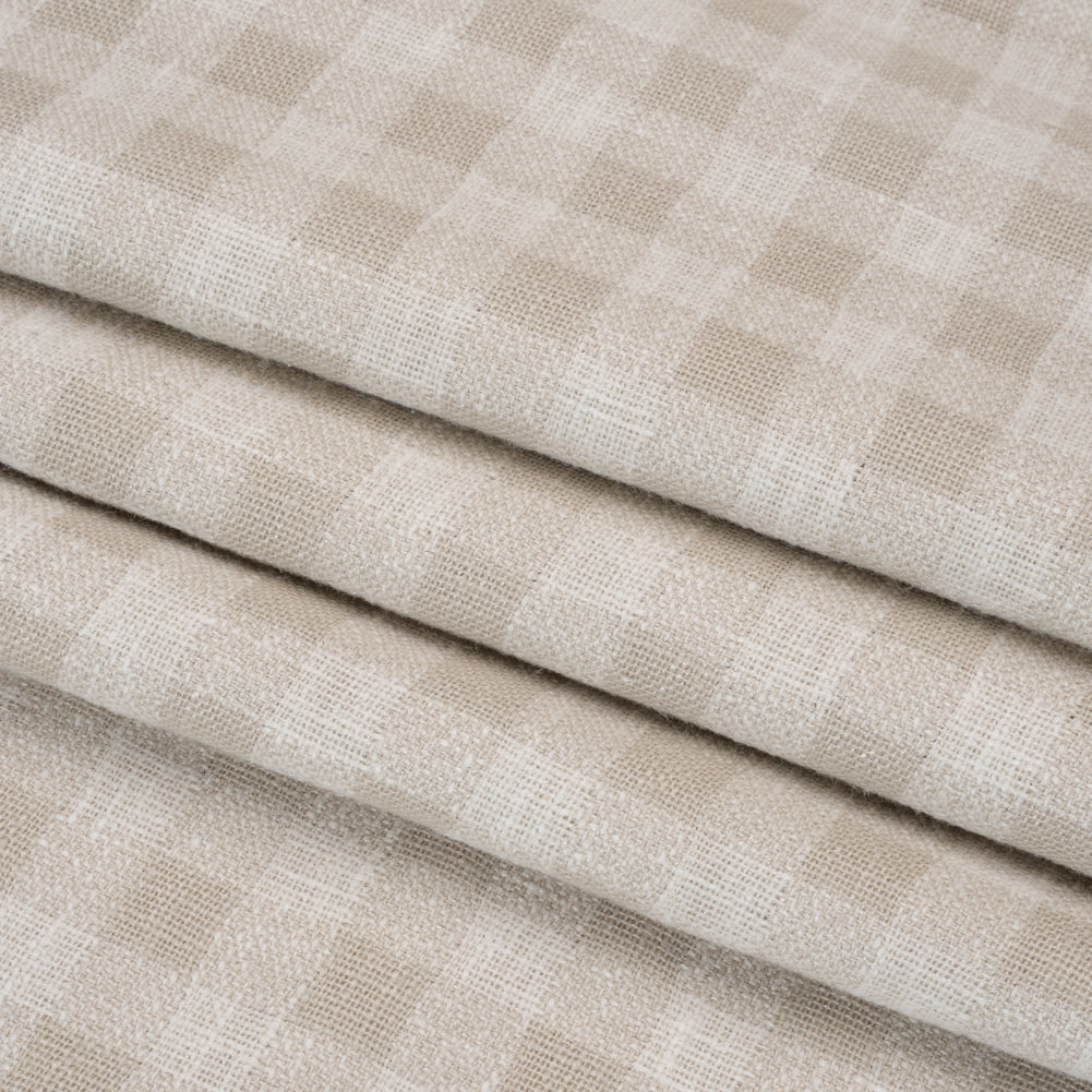 Drapery Woven - Almond Gingham - British Imported Folded Drapery Woven - Almond Gingham - British Imported Folded