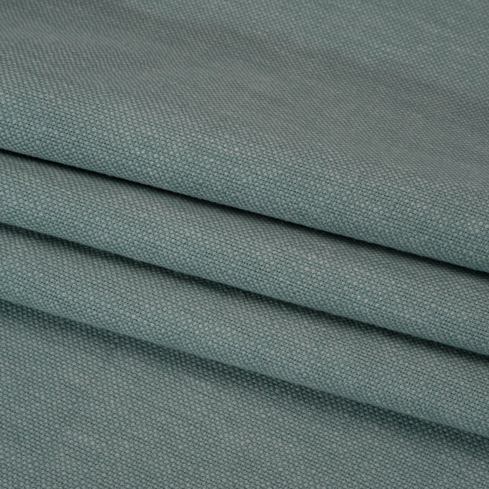 Linen Look Recycled Polyester and Cotton Woven - Azure - British Imported - Folded Linen Look Recycled Polyester and Cotton Woven - Azure - British Imported - Folded