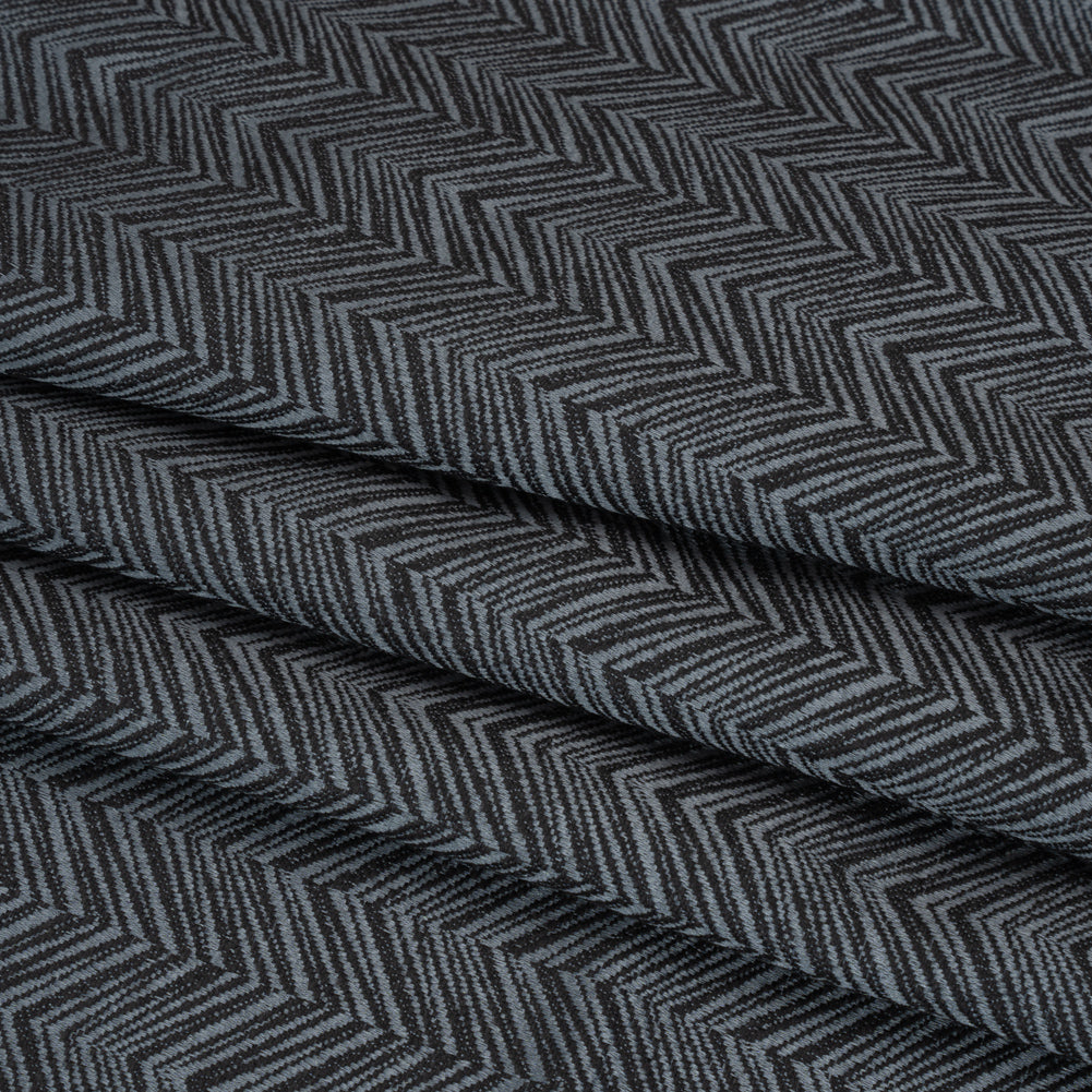 Herringbone Chevrons Recycled Polyester and Cotton Drapery Jacquard - Ink - British Imported Folded Herringbone Chevrons Recycled Polyester and Cotton Drapery Jacquard - Ink - British Imported Folded