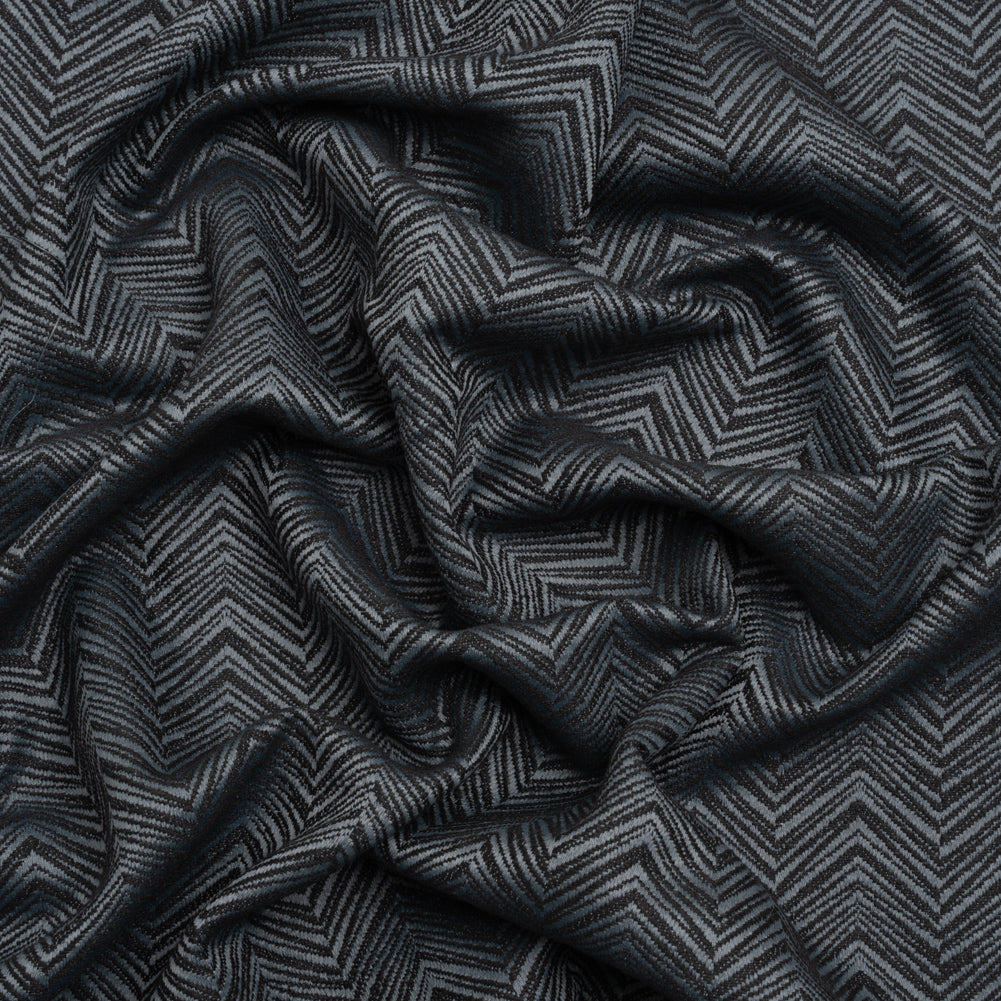 Herringbone Chevrons Recycled Polyester and Cotton Drapery Jacquard - Ink - British Imported Herringbone Chevrons Recycled Polyester and Cotton Drapery Jacquard - Ink - British Imported