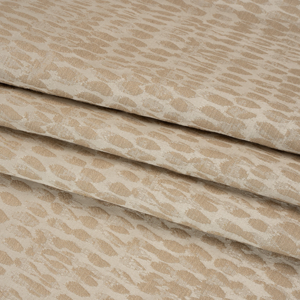 Rows of Spots Recycled Polyester and Cotton Drapery Jacquard - Flax - British Imported Folded Rows of Spots Recycled Polyester and Cotton Drapery Jacquard - Flax - British Imported Folded