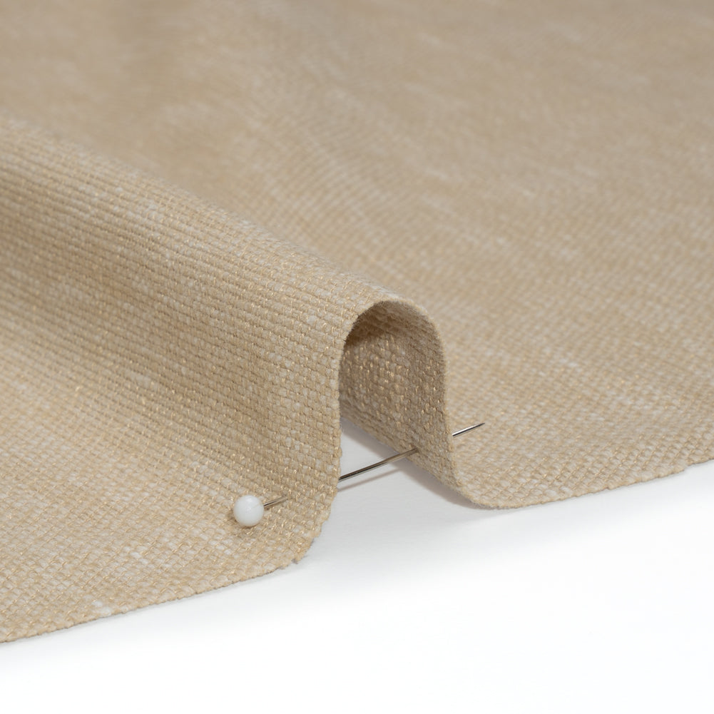 Linen Look Recycled Polyester and Cotton Woven - Flax - British Imported Detail Linen Look Recycled Polyester and Cotton Woven - Flax - British Imported Detail