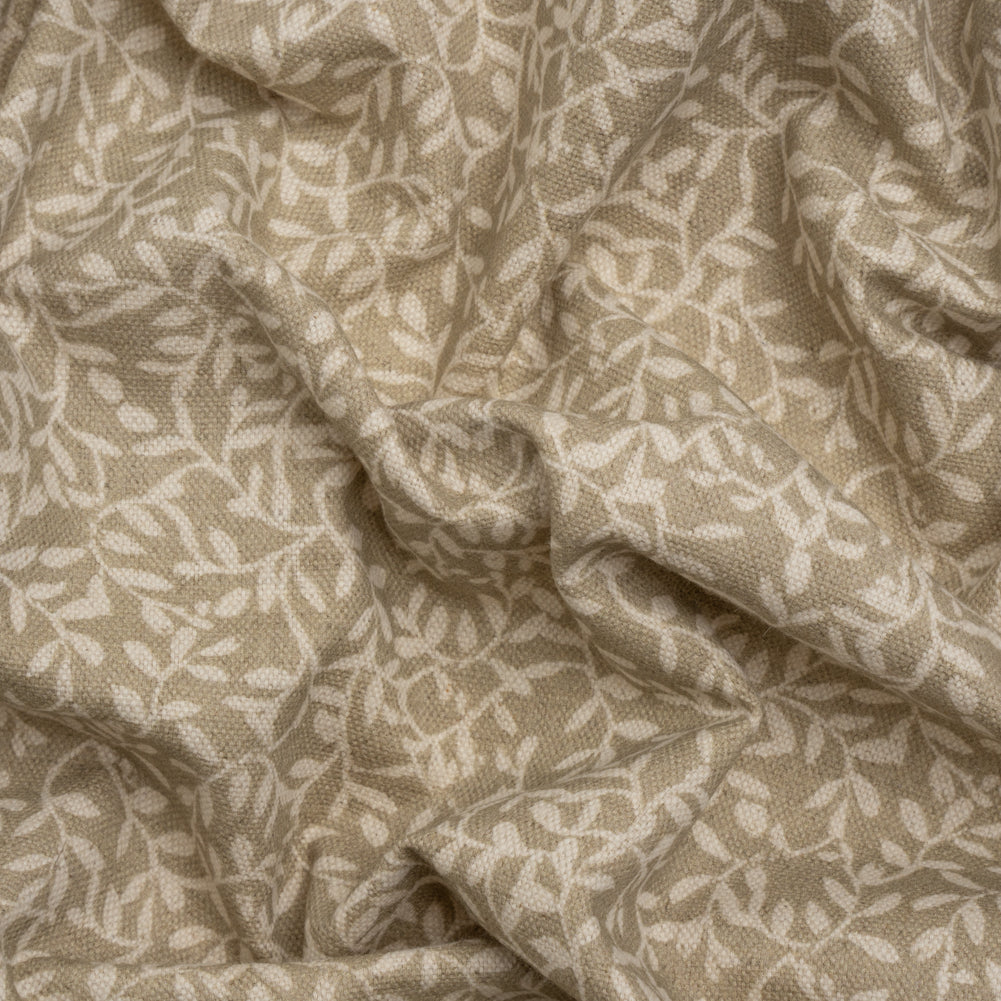 Brushed Cotton and Linen Canvas - Jute Little Vines - British Imported Brushed Cotton and Linen Canvas - Jute Little Vines - British Imported
