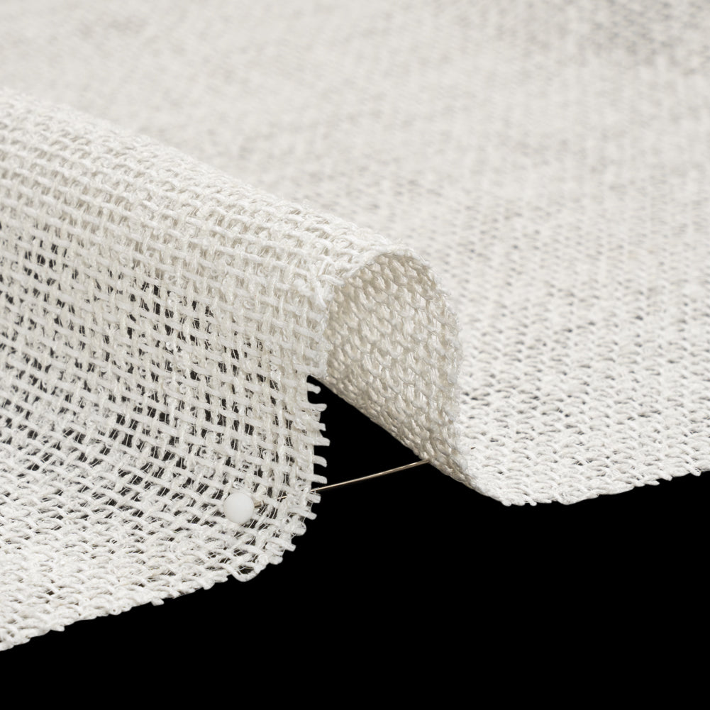 Boucle Burlap-Like Sheer Drapery Woven 118" - Ivory - British Imported Detail Boucle Burlap-Like Sheer Drapery Woven 118" - Ivory - British Imported Detail
