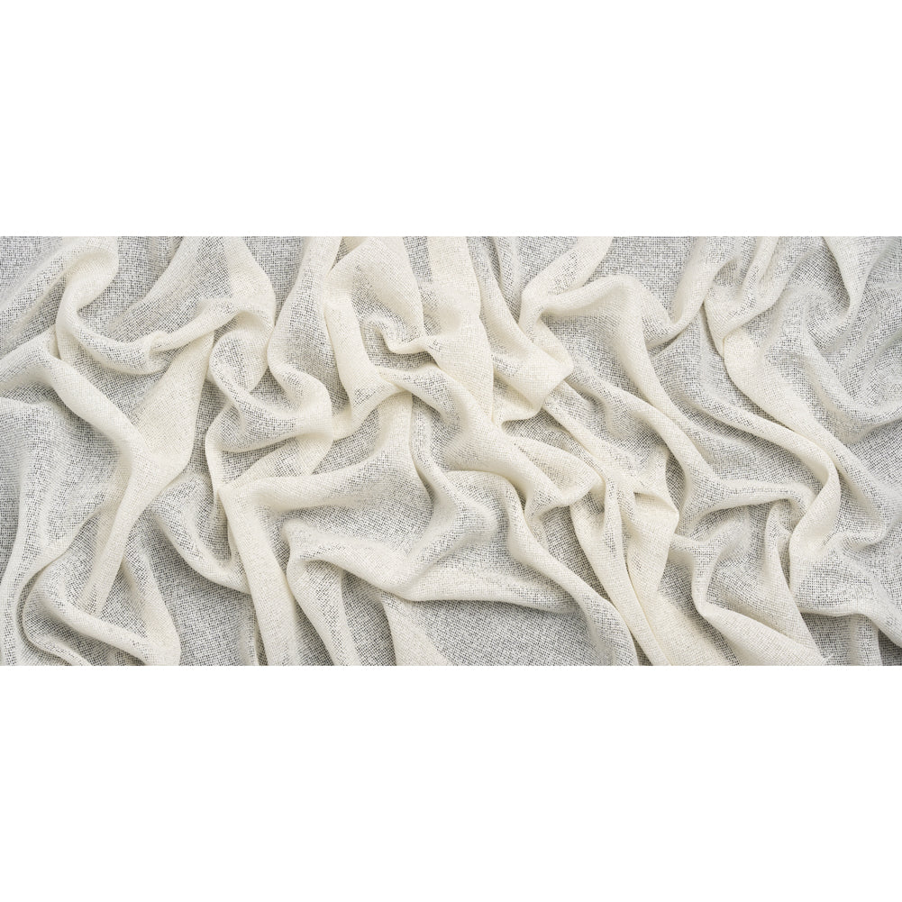 Boucle Burlap-Like Sheer Drapery Woven 118" - Ivory - British Imported Full Boucle Burlap-Like Sheer Drapery Woven 118" - Ivory - British Imported Full