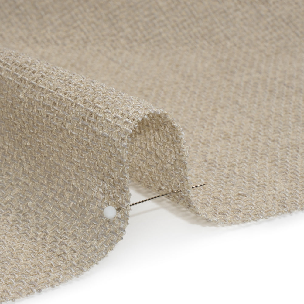 Boucle Burlap-Like Sheer Drapery Woven 118" - Putty - British Imported Detail Boucle Burlap-Like Sheer Drapery Woven 118" - Putty - British Imported Detail