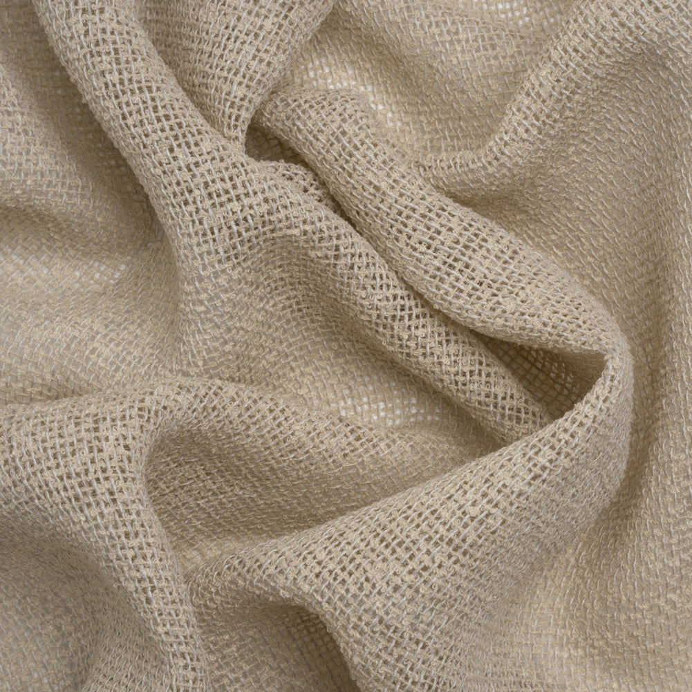 Boucle Burlap-Like Sheer Drapery Woven 118" - Putty - British Imported Boucle Burlap-Like Sheer Drapery Woven 118" - Putty - British Imported