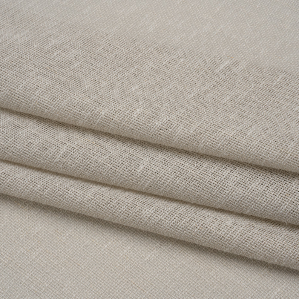 Slubbed Open Weave Drapery Sheer Fabric 118" - Putty - British Imported Folded Slubbed Open Weave Drapery Sheer Fabric 118" - Putty - British Imported Folded