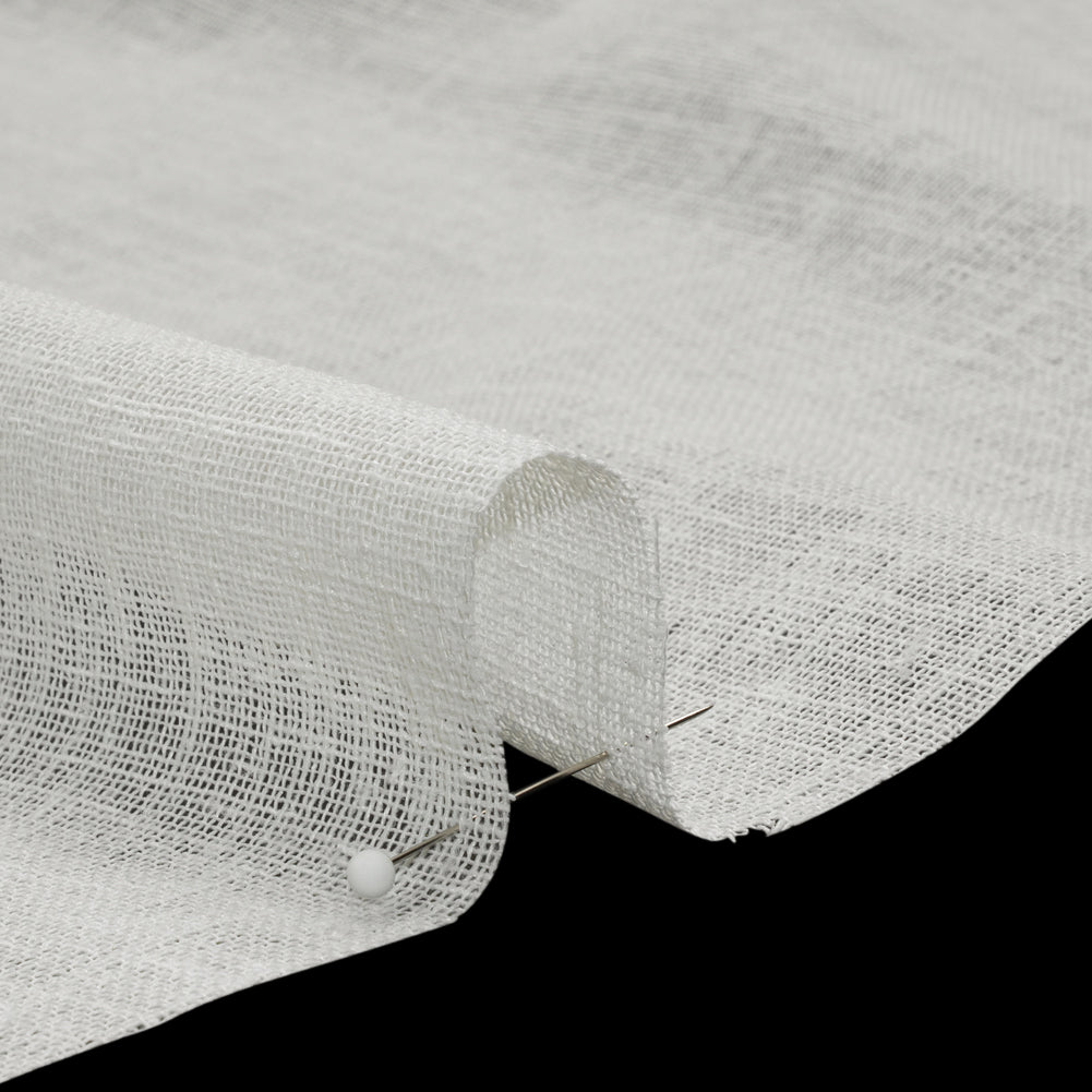 Linen Look Recycled Polyester Drapery Sheers Woven 118" - Chalk - British Imported Detail Linen Look Recycled Polyester Drapery Sheers Woven 118" - Chalk - British Imported Detail
