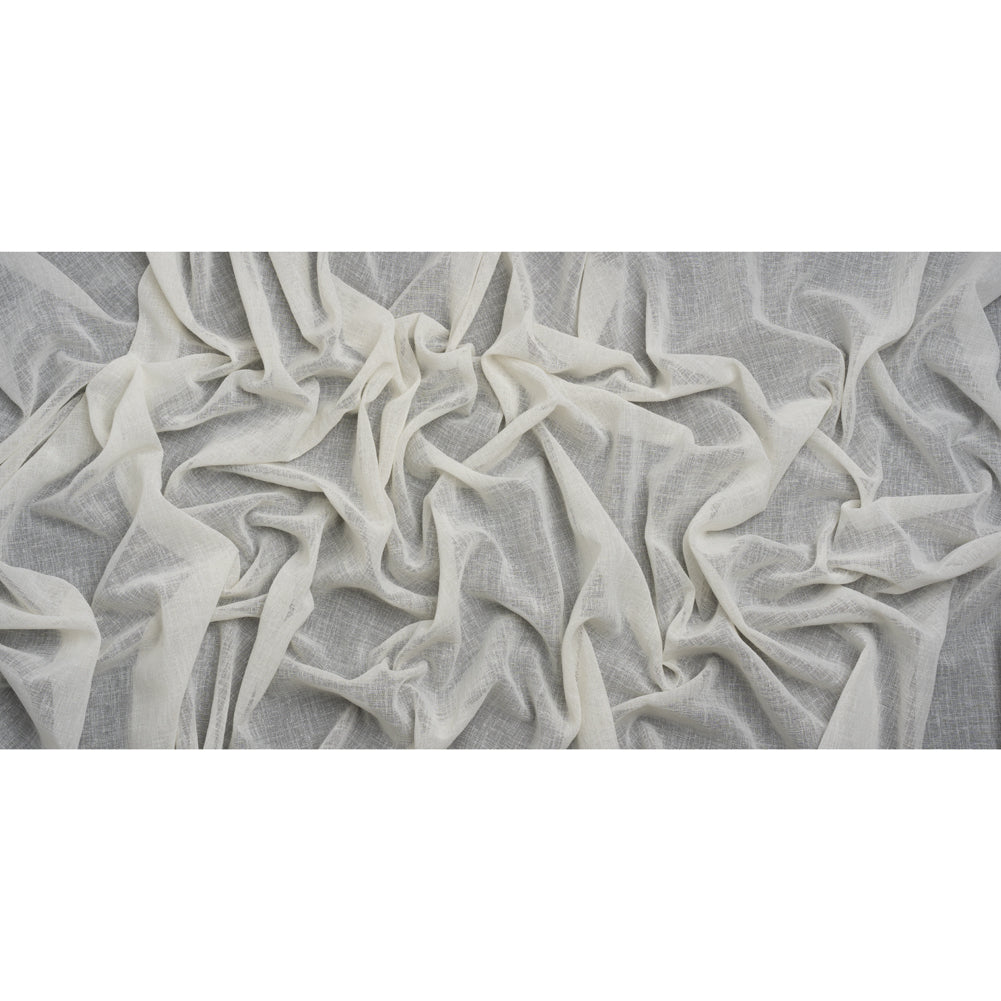 Linen Look Recycled Polyester Drapery Sheers Woven 118" - Chalk - British Imported Full Linen Look Recycled Polyester Drapery Sheers Woven 118" - Chalk - British Imported Full