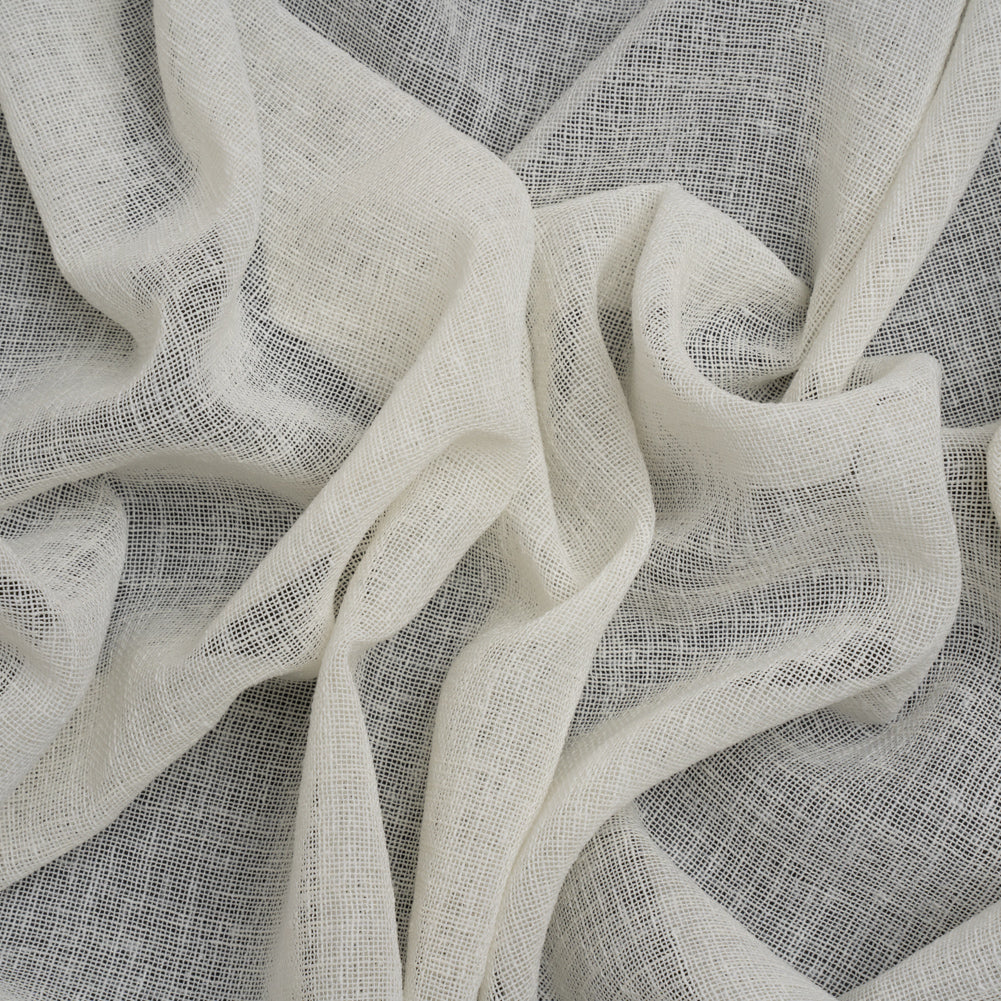 Linen Look Recycled Polyester Drapery Sheers Woven 118" - Chalk - British Imported Linen Look Recycled Polyester Drapery Sheers Woven 118" - Chalk - British Imported