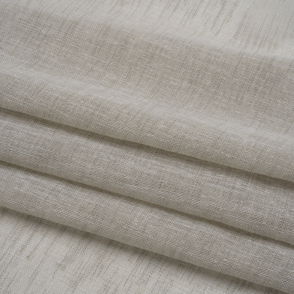 Linen Look Recycled Polyester Drapery Sheers Woven 118" - Silver - British Imported Folded Linen Look Recycled Polyester Drapery Sheers Woven 118" - Silver - British Imported Folded
