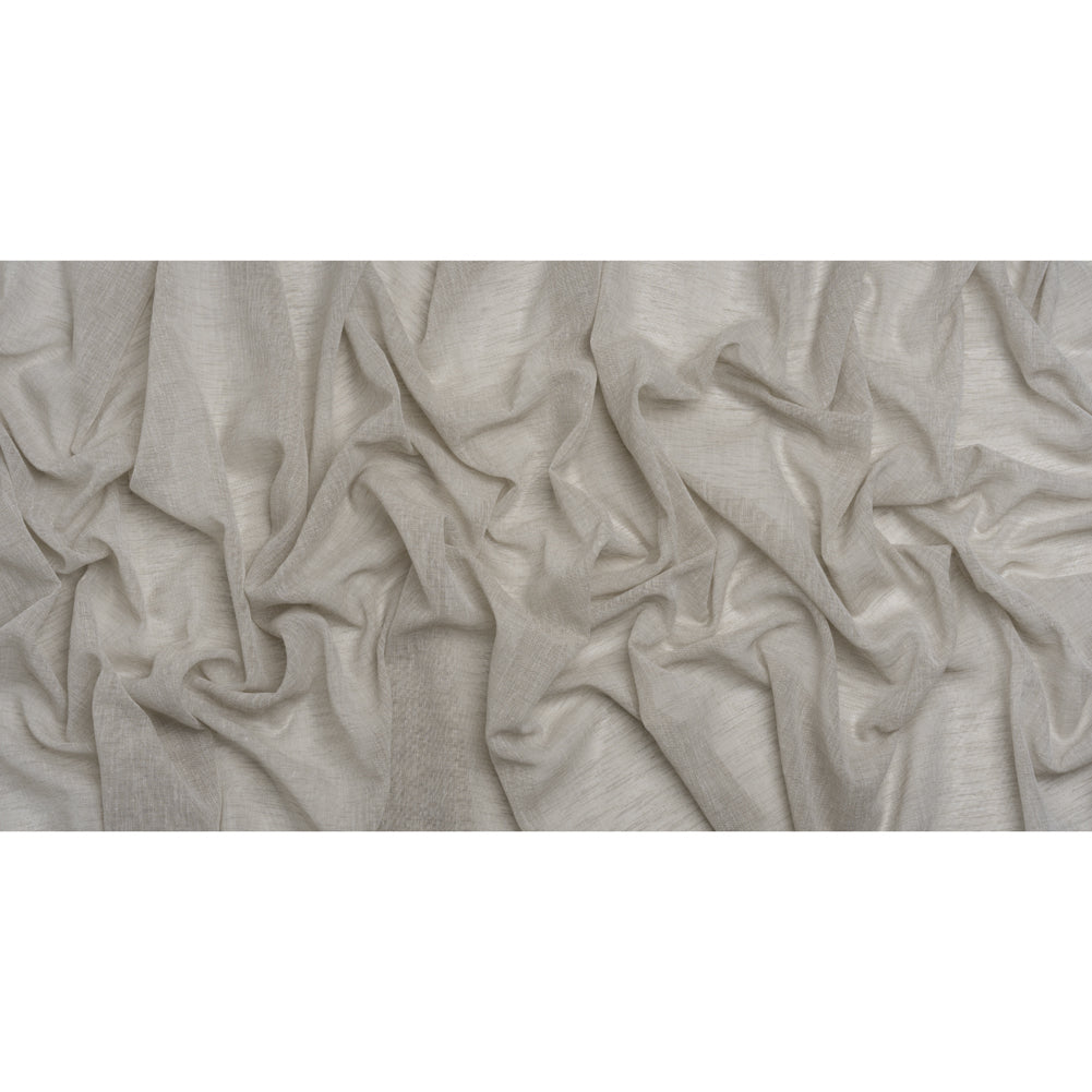 Linen Look Recycled Polyester Drapery Sheers Woven 118" - Silver - British Imported Full Linen Look Recycled Polyester Drapery Sheers Woven 118" - Silver - British Imported Full
