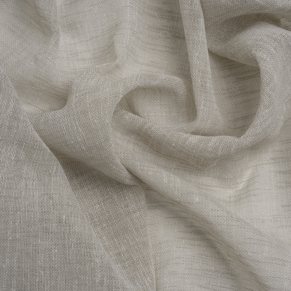 Linen Look Recycled Polyester Drapery Sheers Woven 118" - Silver - British Imported Linen Look Recycled Polyester Drapery Sheers Woven 118" - Silver - British Imported