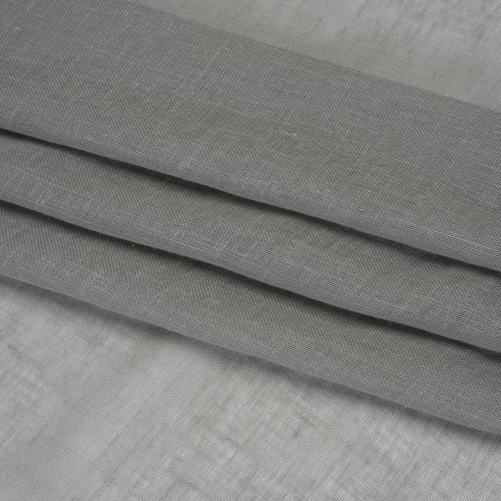 Gauzy Linen Blend Drapery Sheers Woven 118" - Graphite - British Imported Folded Gauzy Linen Blend Drapery Sheers Woven 118" - Graphite - British Imported Folded