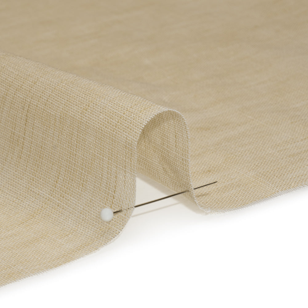 Crisp Linen Blend Drapery Sheers 122" - Sand - British Imported Detail Crisp Linen Blend Drapery Sheers 122" - Sand - British Imported Detail
