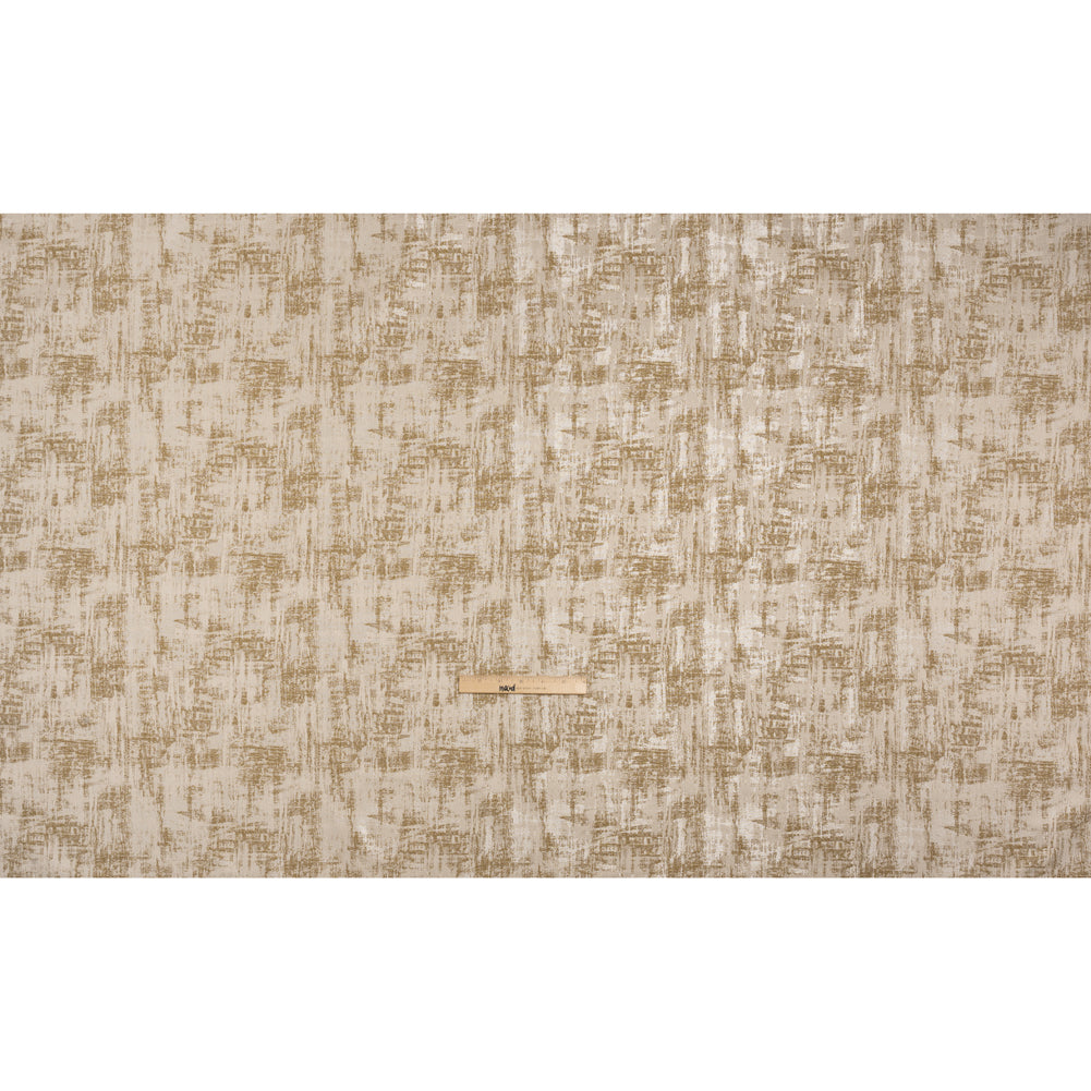 Recycled Polyester Drapery Jacquard - Ochre Abstract Strokes - British Imported Full Recycled Polyester Drapery Jacquard - Ochre Abstract Strokes - British Imported Full