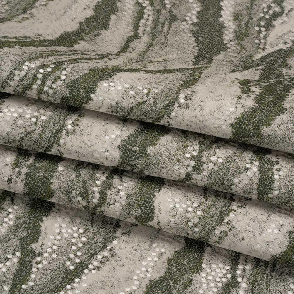 Recycled Polyester Jacquard - Forest Landscape Spots - British Imported Folded Recycled Polyester Jacquard - Forest Landscape Spots - British Imported Folded