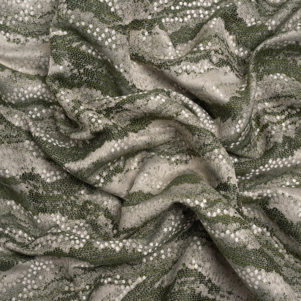 Recycled Polyester Jacquard - Forest Landscape Spots - British Imported Recycled Polyester Jacquard - Forest Landscape Spots - British Imported