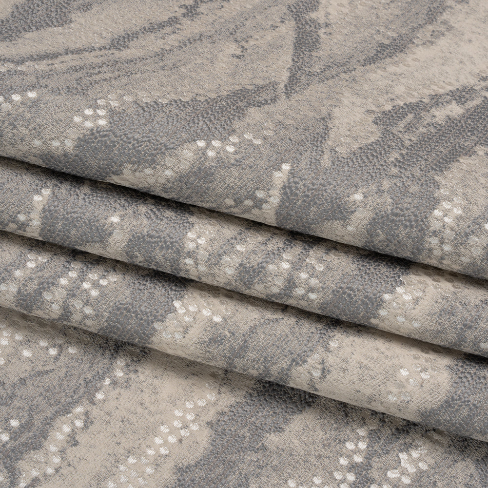 Recycled Polyester Jacquard - Slate Landscape Spots - British Imported Folded Recycled Polyester Jacquard - Slate Landscape Spots - British Imported Folded