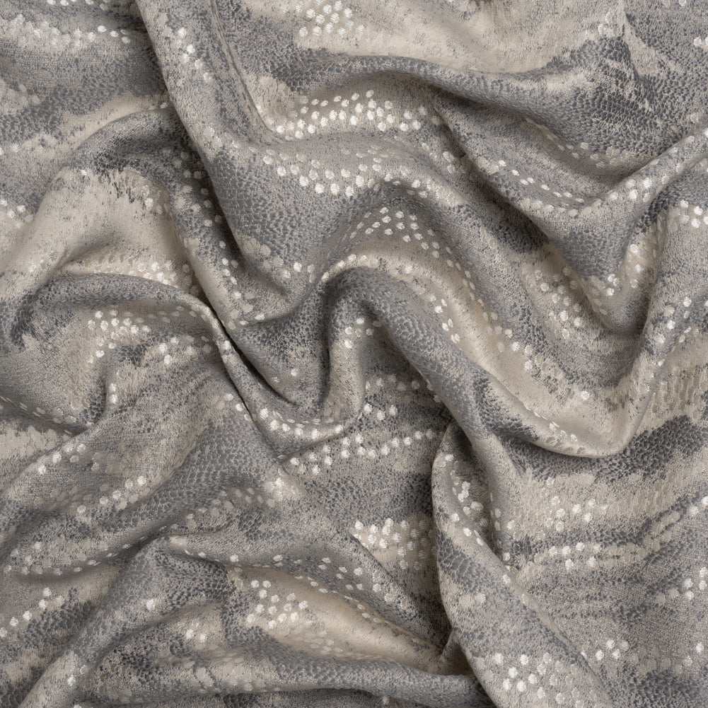 Recycled Polyester Jacquard - Slate Landscape Spots - British Imported Recycled Polyester Jacquard - Slate Landscape Spots - British Imported