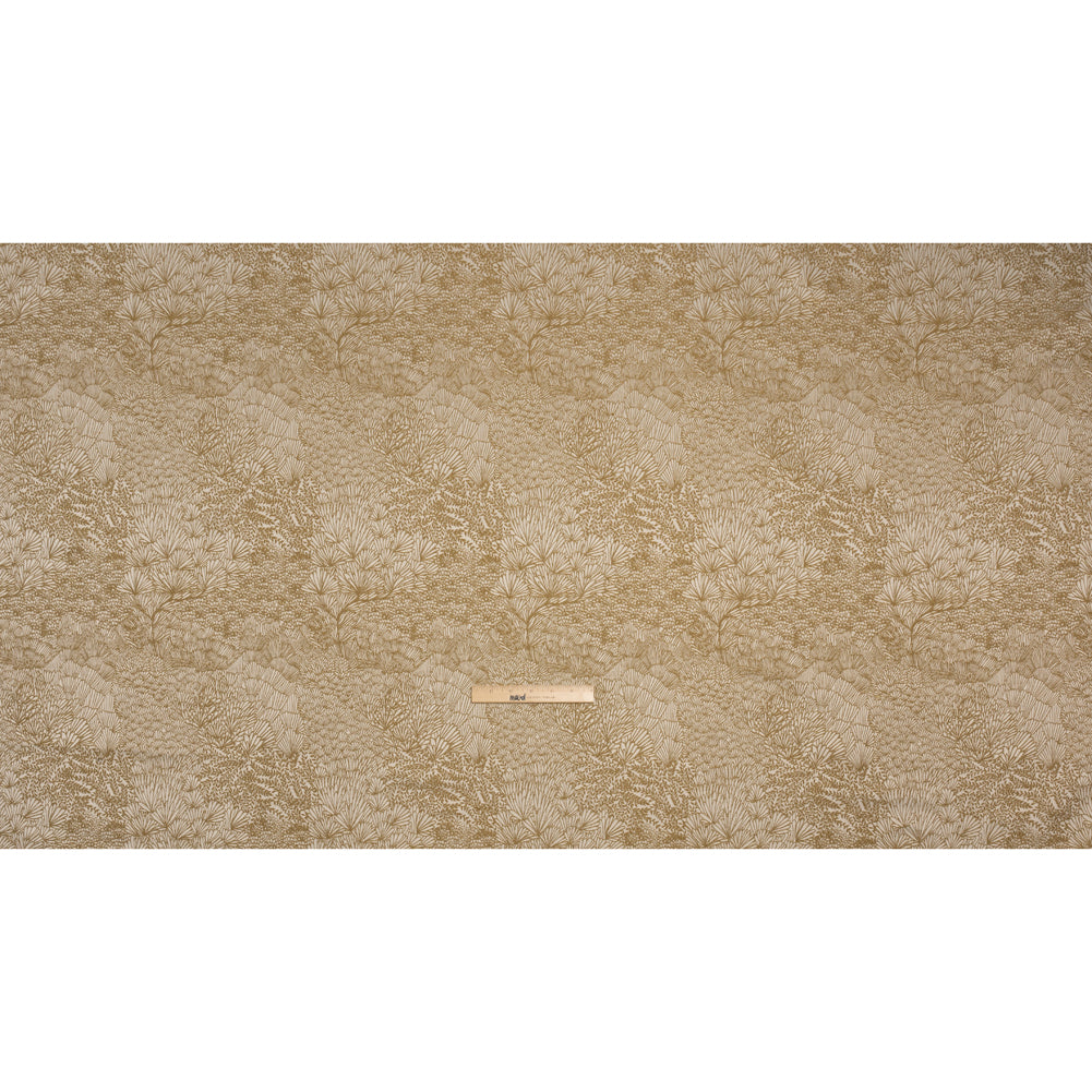Recycled Polyester Jacquard - Ochre Lush Garden - British Imported Full Recycled Polyester Jacquard - Ochre Lush Garden - British Imported Full