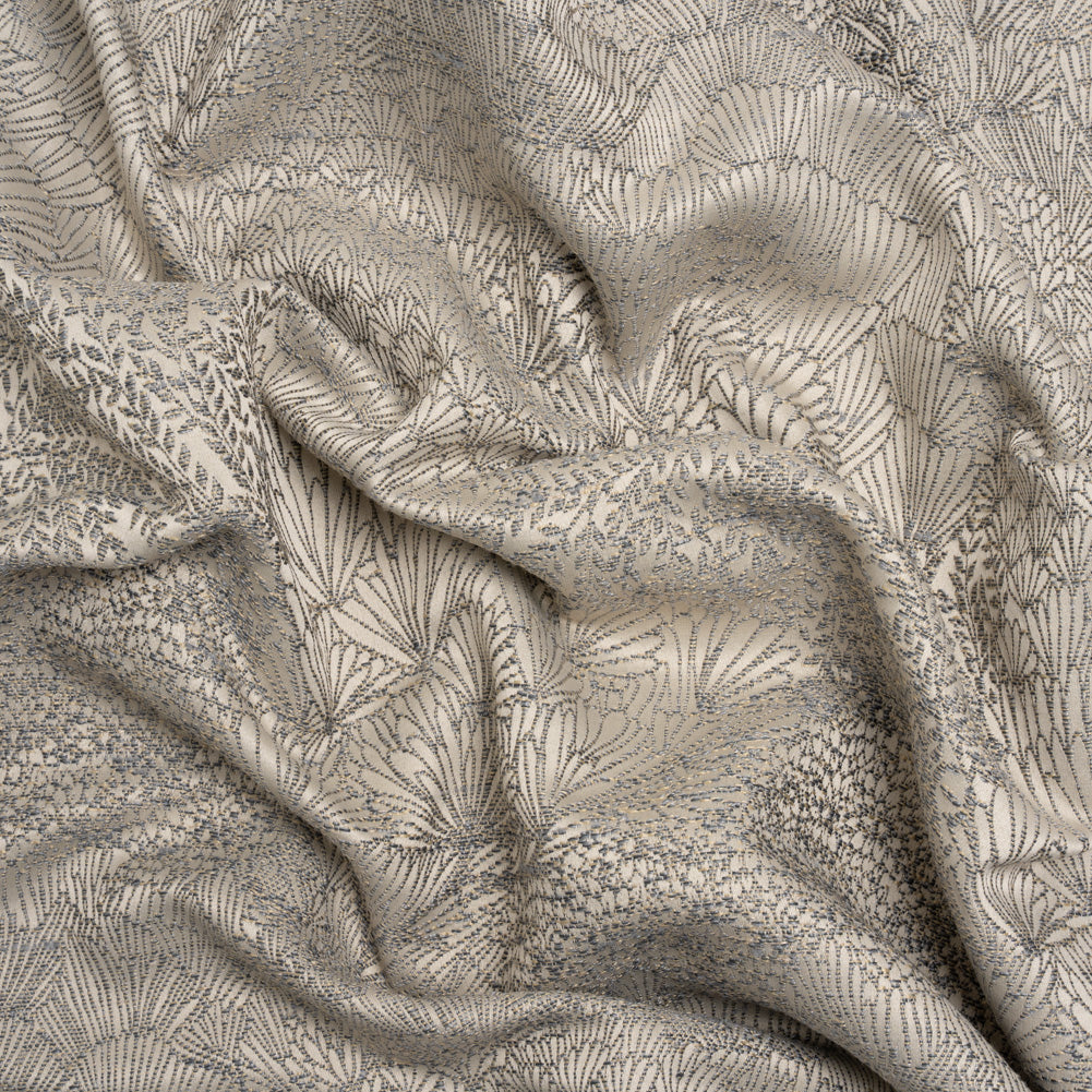 Recycled Polyester Jacquard - Slate Lush Garden - British Imported Recycled Polyester Jacquard - Slate Lush Garden - British Imported
