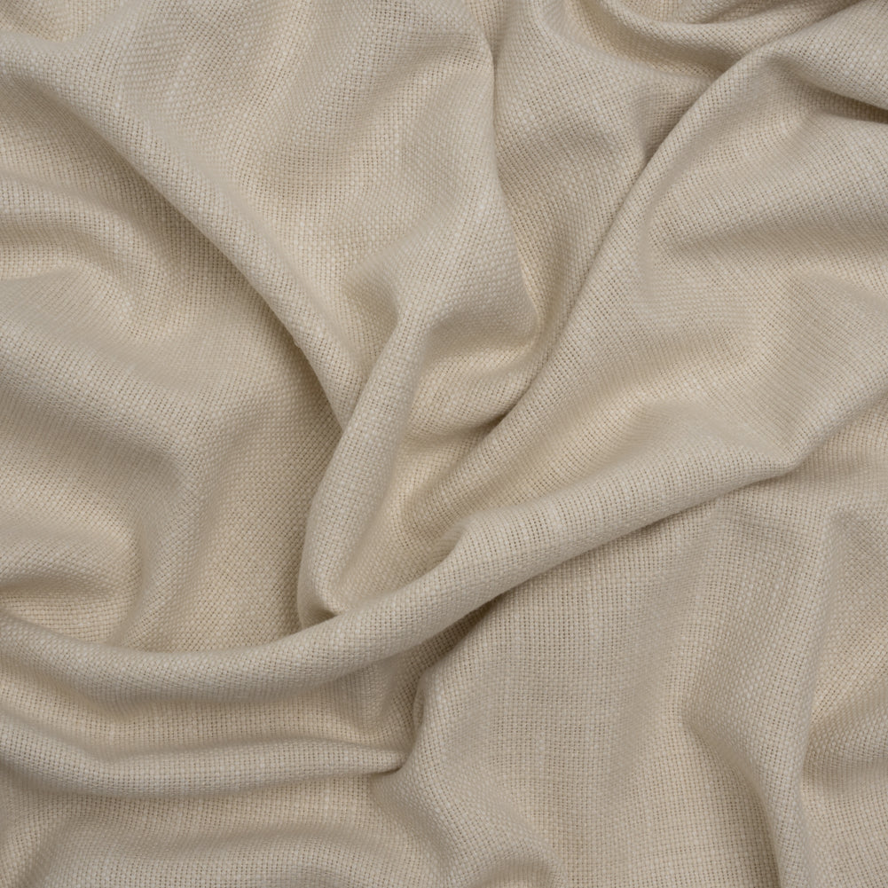 Linen Look Recycled Polyester and Cotton Woven - Oyster - British Imported Linen Look Recycled Polyester and Cotton Woven - Oyster - British Imported