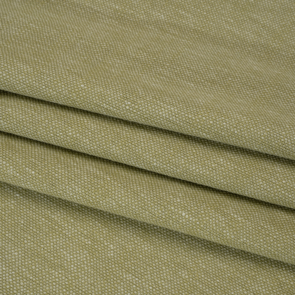 Linen Look Recycled Polyester and Cotton Woven - Pistachio - British Imported - Folded Linen Look Recycled Polyester and Cotton Woven - Pistachio - British Imported - Folded