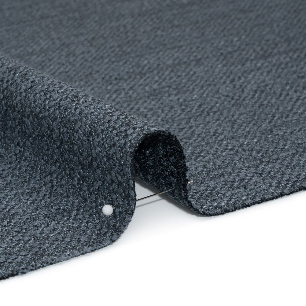 Textured Recycled Polyester Woven - Denim Boucle Stripes - British Imported - Detail Textured Recycled Polyester Woven - Denim Boucle Stripes - British Imported - Detail