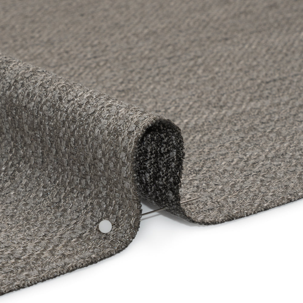 Textured Recycled Polyester Woven - Granite Boucle Stripes - British Imported - Detail Textured Recycled Polyester Woven - Granite Boucle Stripes - British Imported - Detail