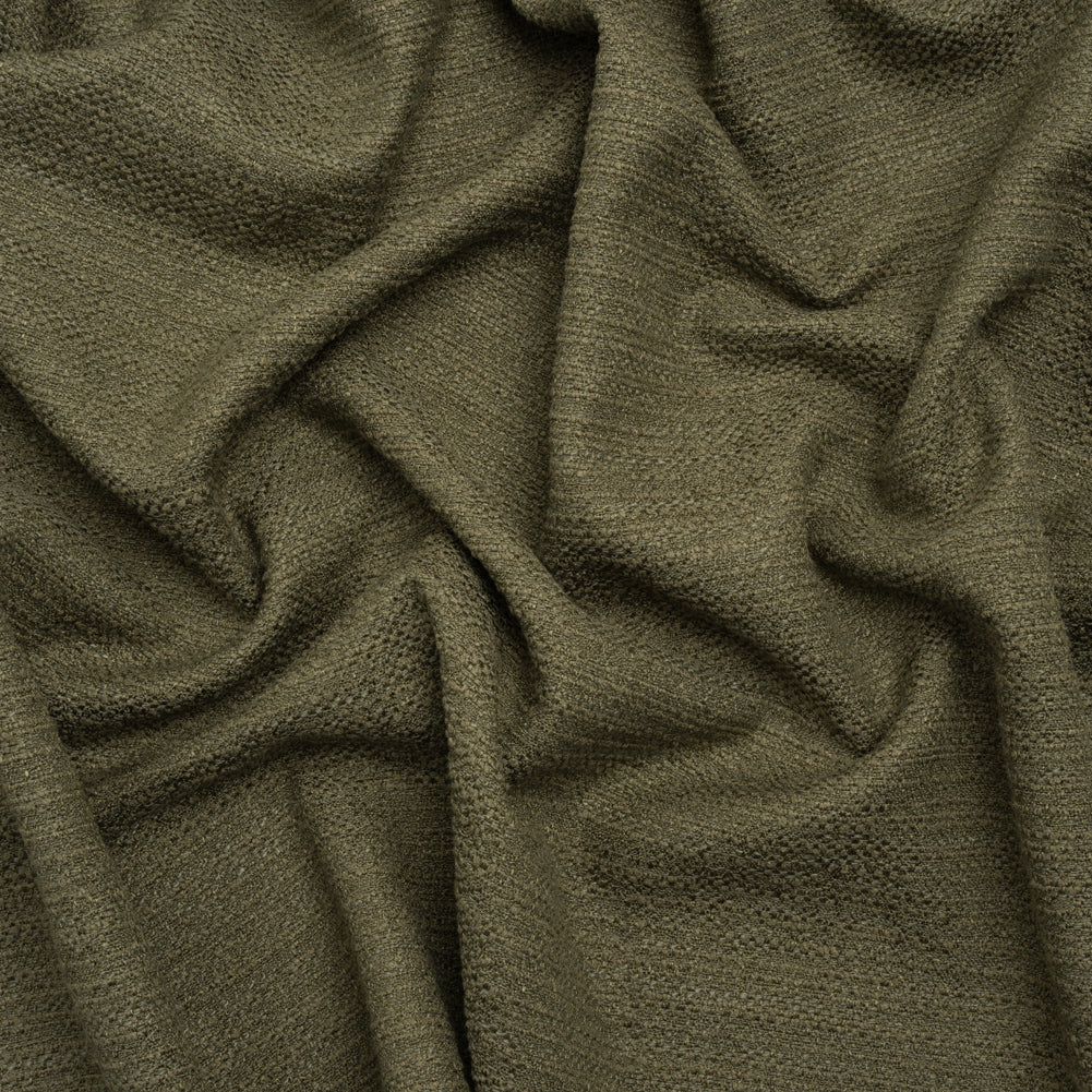 Textured Recycled Polyester Woven - Moss Boucle Stripes - British Imported Textured Recycled Polyester Woven - Moss Boucle Stripes - British Imported