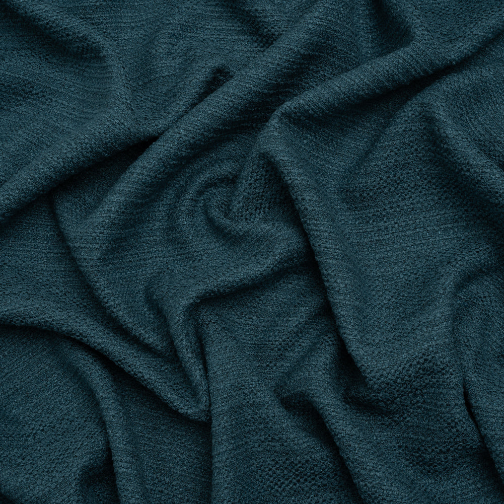 Textured Recycled Polyester Woven - Ocean Boucle Stripes - British Imported Textured Recycled Polyester Woven - Ocean Boucle Stripes - British Imported