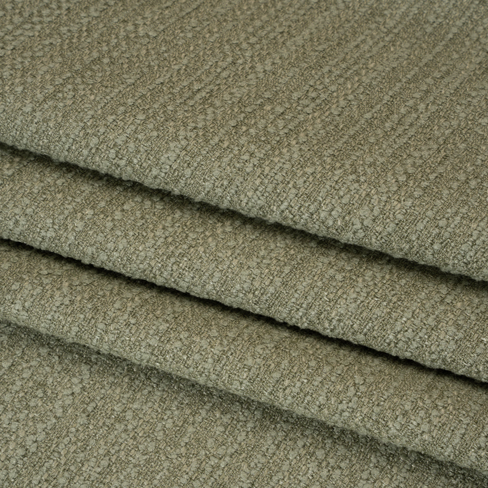 Textured Recycled Polyester Woven - Pistachio Boucle Stripes - British Imported - Folded Textured Recycled Polyester Woven - Pistachio Boucle Stripes - British Imported - Folded