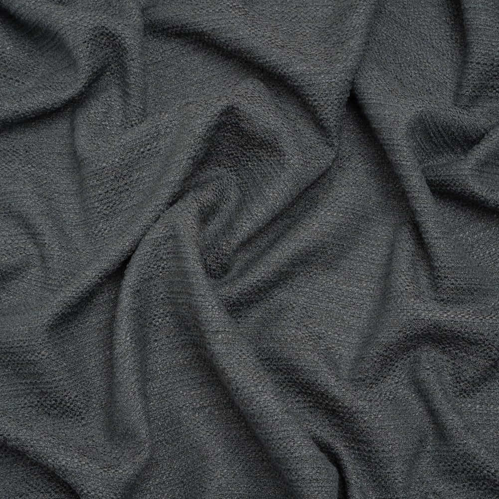 Textured Recycled Polyester Woven - Slate Boucle Stripes - British Imported Textured Recycled Polyester Woven - Slate Boucle Stripes - British Imported