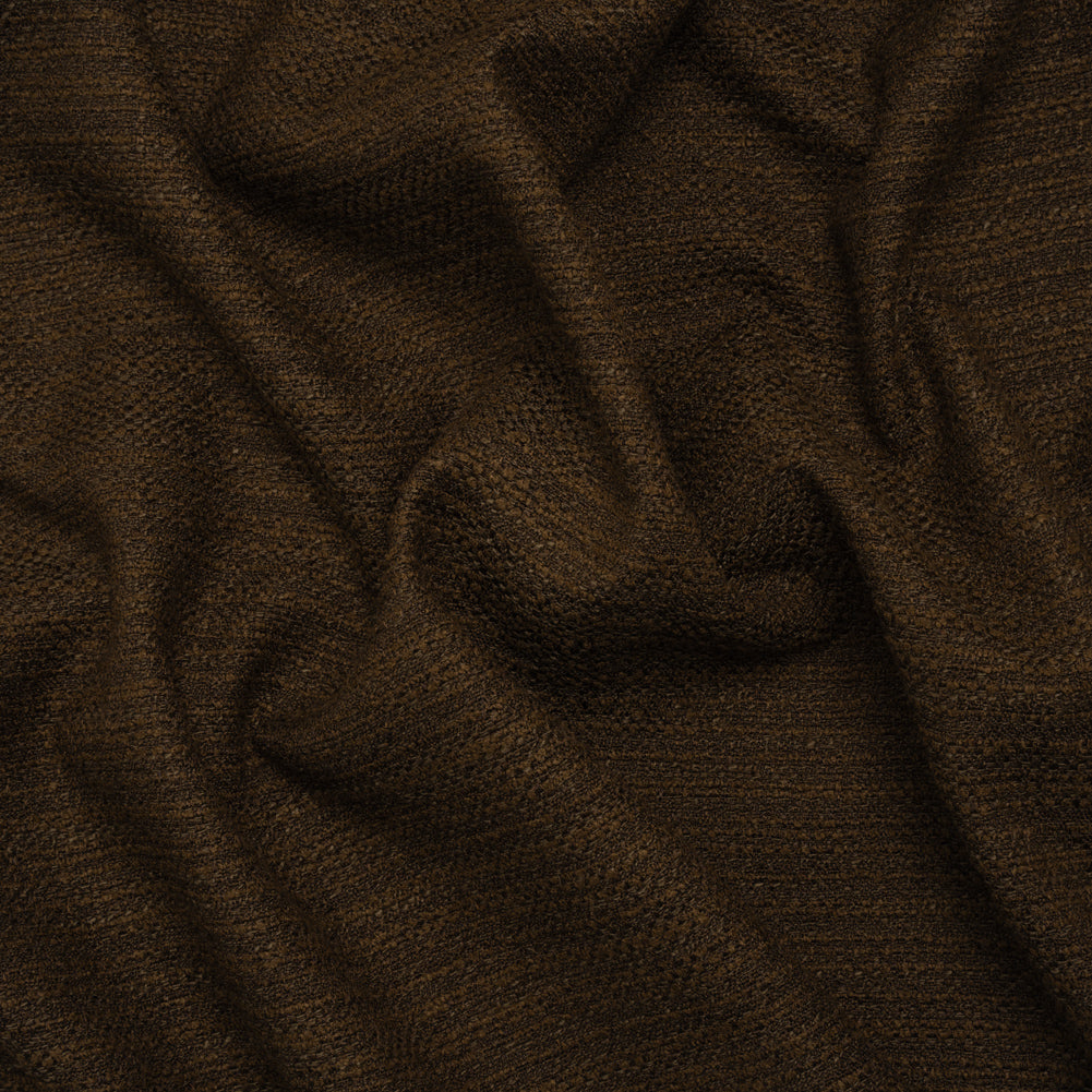 Textured Recycled Polyester Woven - Walnut Boucle Stripes - British Imported Textured Recycled Polyester Woven - Walnut Boucle Stripes - British Imported