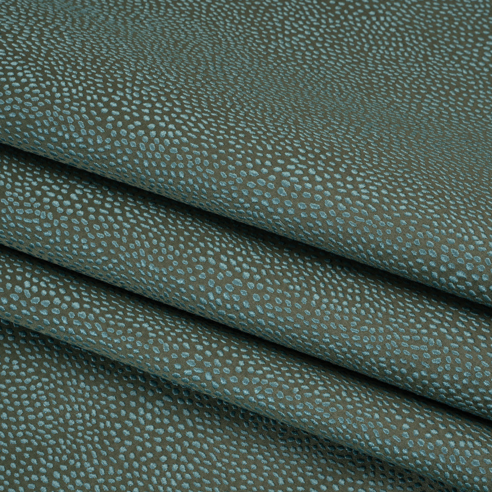Recycled Polyester Jacquard - Juniper Little All-Over Spots - British Imported - Folded Recycled Polyester Jacquard - Juniper Little All-Over Spots - British Imported - Folded